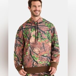 New Chucky in Camo Graphic Fleece Hoodie Sweatshirt brown & green size medium